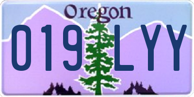 OR license plate 019LYY