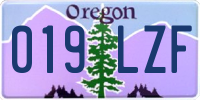 OR license plate 019LZF
