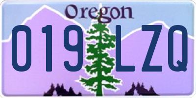 OR license plate 019LZQ