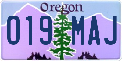 OR license plate 019MAJ