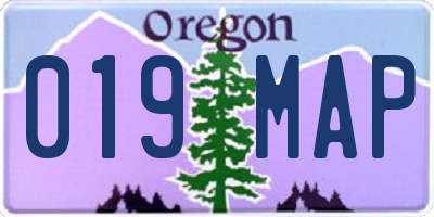OR license plate 019MAP