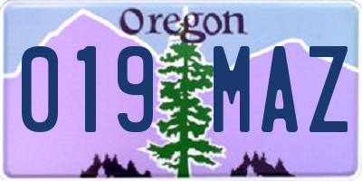 OR license plate 019MAZ