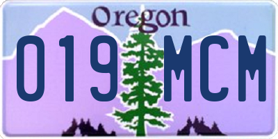 OR license plate 019MCM