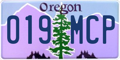 OR license plate 019MCP