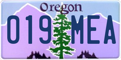 OR license plate 019MEA