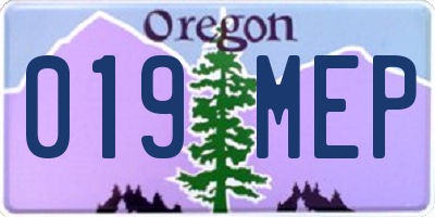 OR license plate 019MEP