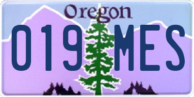 OR license plate 019MES