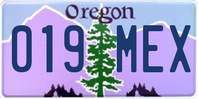 OR license plate 019MEX