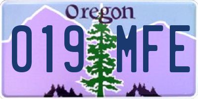 OR license plate 019MFE