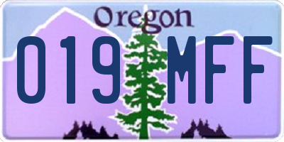 OR license plate 019MFF