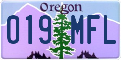 OR license plate 019MFL