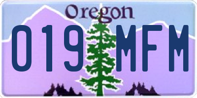 OR license plate 019MFM