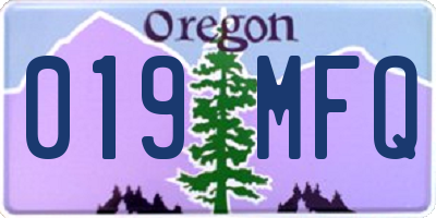 OR license plate 019MFQ