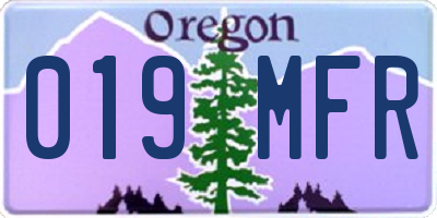 OR license plate 019MFR