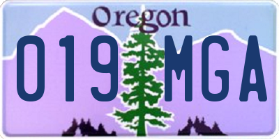 OR license plate 019MGA