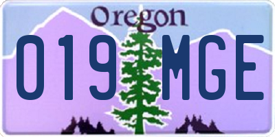 OR license plate 019MGE