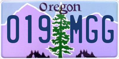 OR license plate 019MGG