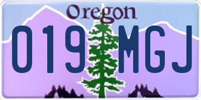 OR license plate 019MGJ
