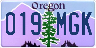 OR license plate 019MGK