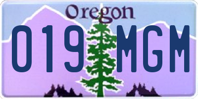 OR license plate 019MGM