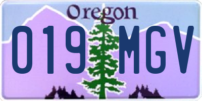OR license plate 019MGV