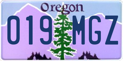 OR license plate 019MGZ