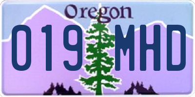 OR license plate 019MHD