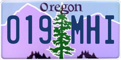OR license plate 019MHI