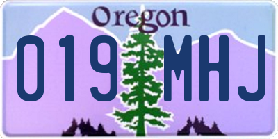 OR license plate 019MHJ