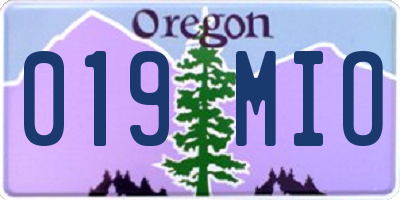 OR license plate 019MIO
