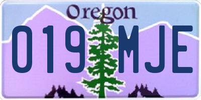 OR license plate 019MJE