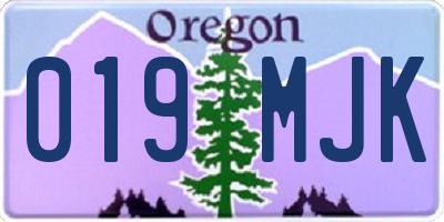 OR license plate 019MJK
