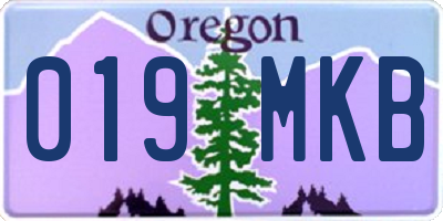 OR license plate 019MKB