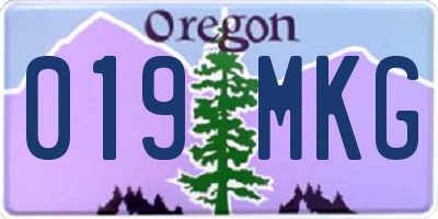 OR license plate 019MKG