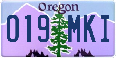 OR license plate 019MKI
