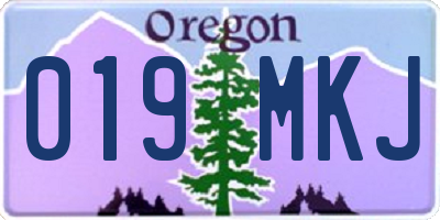OR license plate 019MKJ