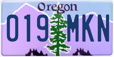 OR license plate 019MKN