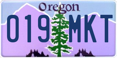 OR license plate 019MKT
