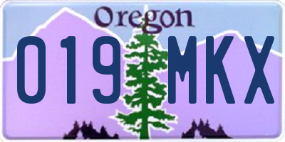 OR license plate 019MKX