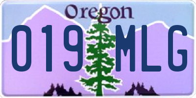 OR license plate 019MLG