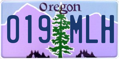 OR license plate 019MLH