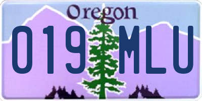 OR license plate 019MLU