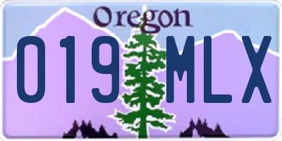 OR license plate 019MLX