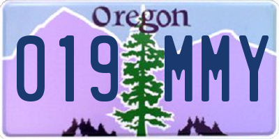 OR license plate 019MMY