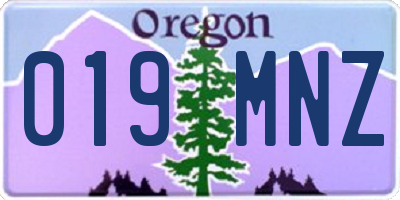 OR license plate 019MNZ