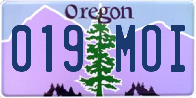 OR license plate 019MOI