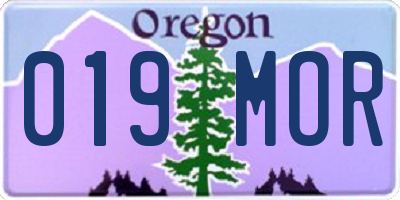 OR license plate 019MOR