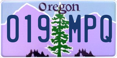 OR license plate 019MPQ