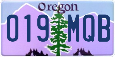 OR license plate 019MQB