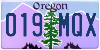 OR license plate 019MQX